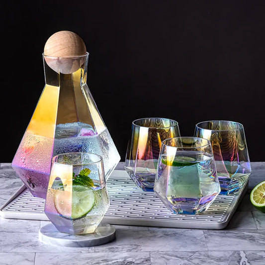 Water Glass & Jugs With Ball Lid Rainbow ( Set of 7) Pepadia Online Shop