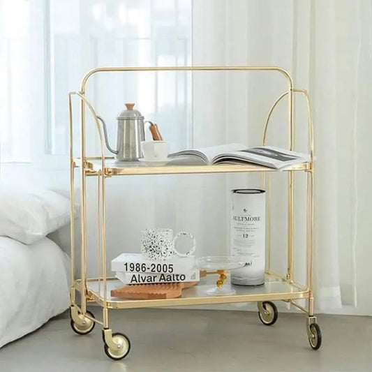 Golden Folding Metal Tea Trolley! Pepadia Online Shop